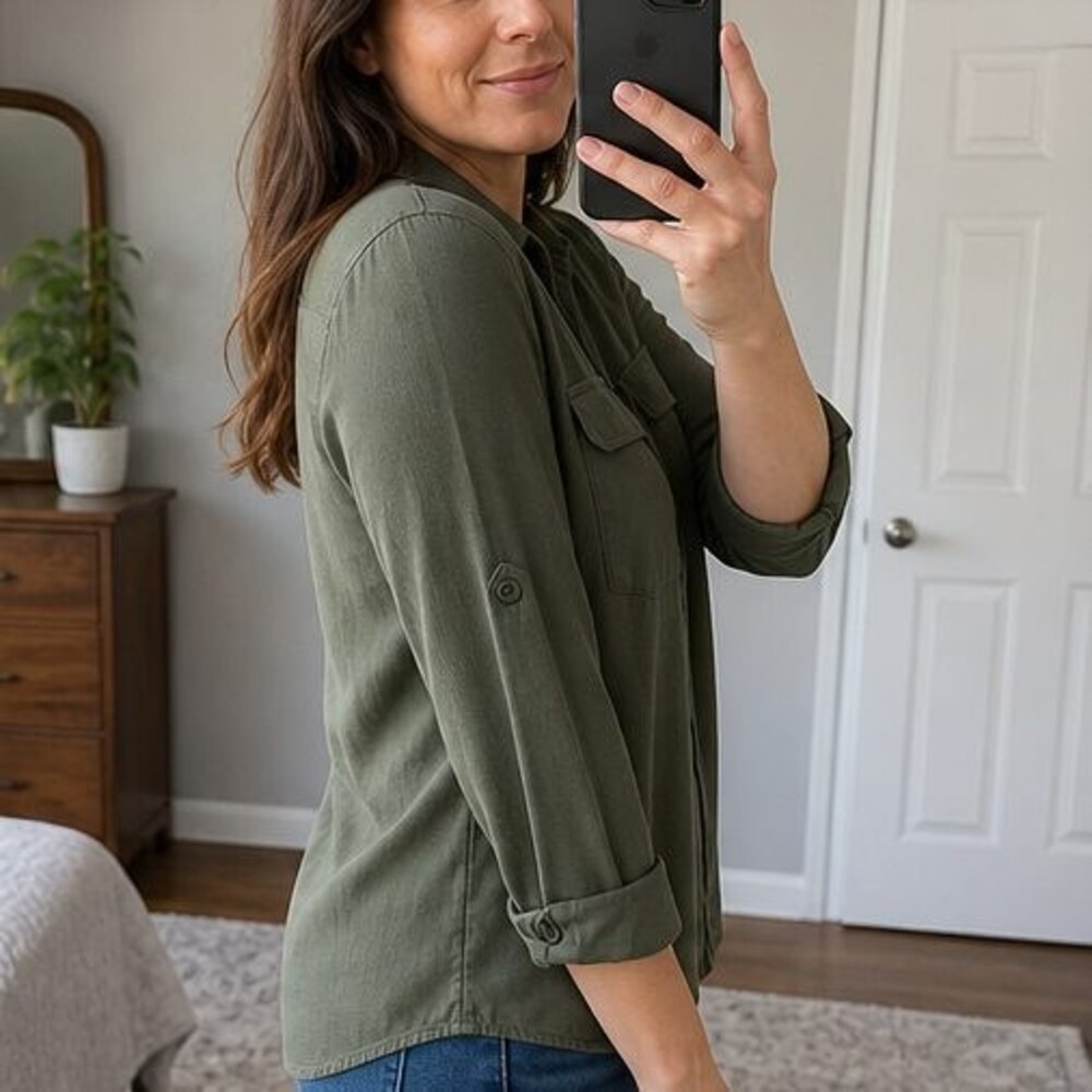 Burgundy Ruffle Blouse - Picture 3 of 6